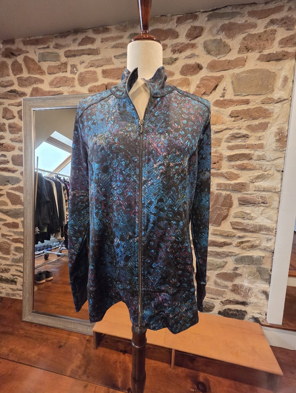 Sno skins Womens Multi-Colored Patterned Zip-Front Sport Jacket
